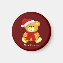 Cute Teddy Bear Santa Magneet