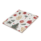 Cute Teddy Bear & Santa on White (3) Tegeltje (Zijkant)