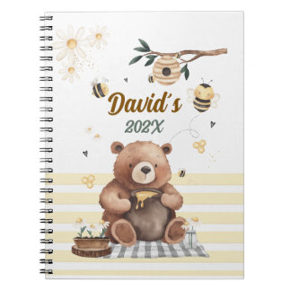  Cute teddy bear school notebook with jar of honey Notitieboek