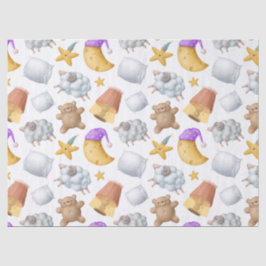 Cute Teddy Bear, Sheep en Moon Decoupage Tissuepapier