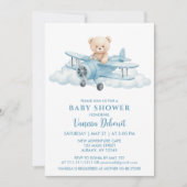 Cute Teddy Bear Sky Adventure Baby Shower  Kaart (Voorkant)