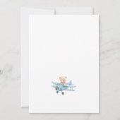 Cute Teddy Bear Sky Adventure Baby Shower  Kaart (Achterkant)