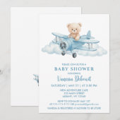 Cute Teddy Bear Sky Adventure Baby Shower  Kaart (Voorkant / Achterkant)