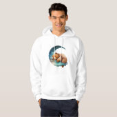 Cute Teddy Bear Sleeping op de maan van Crescent Hoodie (Voorkant volledig)