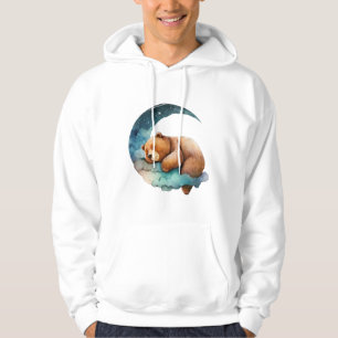 Cute Teddy Bear Sleeping op de maan van Crescent Hoodie