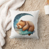 Cute Teddy Bear Sleeping op de maan van Crescent Kussen (Deken)
