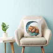 Cute Teddy Bear Sleeping op de maan van Crescent Kussen (Stoel)