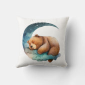 Cute Teddy Bear Sleeping op de maan van Crescent Kussen (Achterkant)