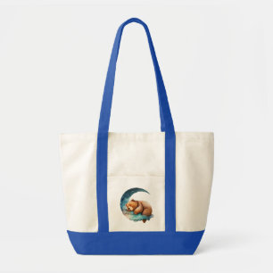 Cute Teddy Bear Sleeping op de maan van Crescent Tote Bag
