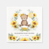 Cute Teddy Bear Sunflower Ballon Baby shower Servet (Voorkant)
