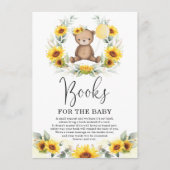 Cute Teddy Bear Sunflower Greenery Books voor Baby Informatiekaartje (Voorkant)