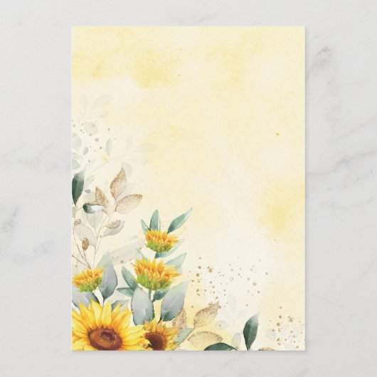 Cute Teddy Bear Sunflower Greenery Books voor Baby Informatiekaartje (Achterkant)