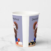 Cute Teddy Bear Sushi Chef Birthday Party Papieren Bekers (Rechts)