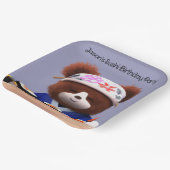 Cute Teddy Bear Sushi Chef Birthday Party Papieren Bordje (Gebogen)