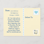 Cute Teddy Bear Tan Baby shower Invitation Uitnodiging Briefkaart (Achterkant)