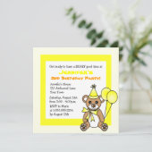 Cute Teddy Bear Theme Kinderen Birthday - Geel Kaart (Staand voorkant)