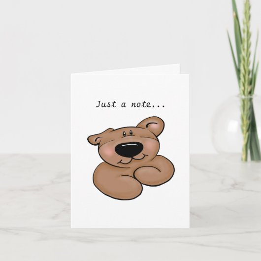 Cute Teddy Bear Thinking of You Card Feestdagen Kaart (Voorkant)