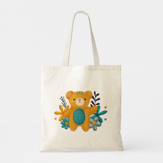 Cute Teddy Bear Tote Bag – Kawaii Design (Achterkant)