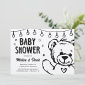 Cute Teddy Bear | Uitnodiging tot Baby shower (Staand voorkant)
