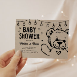 Cute Teddy Bear | Uitnodiging tot Baby shower