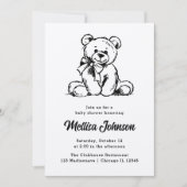 Cute Teddy Bear | Uitnodiging tot Baby shower (Voorkant)