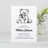 Cute Teddy Bear | Uitnodiging tot Baby shower (Staand voorkant)