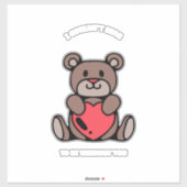 Cute Teddy Bear Valentine Friends Gift Idea Sticker (Vel)