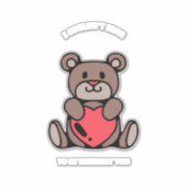 Cute Teddy Bear Valentine Friends Gift Idea Sticker (Voorkant)