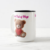 Cute Teddy Bear Valentine Tweekleurige Koffiemok (Voorkant links)