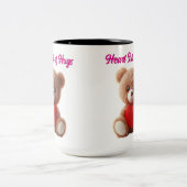 Cute Teddy Bear Valentine Tweekleurige Koffiemok (Center)