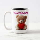 Cute Teddy Bear Valentine Tweekleurige Koffiemok (Links)