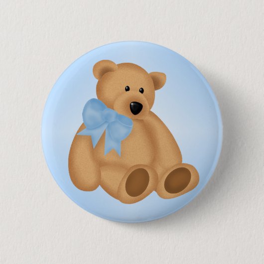 Cute Teddy Bear, voor Baby Boy Ronde Button 5,7 Cm (Voorkant)