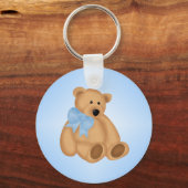 Cute Teddy Bear, voor Baby Boy Sleutelhanger (Voorkant)