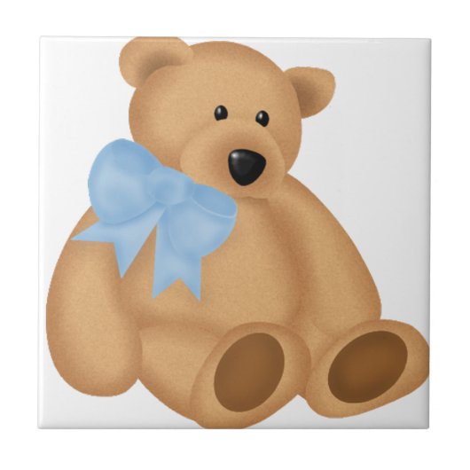 Cute Teddy Bear, voor Baby Boy Tegeltje (Voorkant)