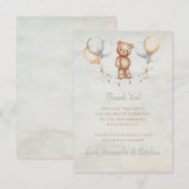 Cute Teddy Bear Waterverf Baby shower Bedankkaart (Voorkant / Achterkant)