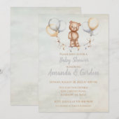 Cute Teddy Bear Waterverf Baby shower Kaart (Voorkant / Achterkant)