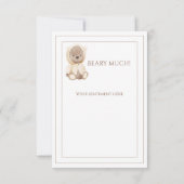 Cute Teddy Bear Waterverf Dank je wel Bedankkaart (Achterkant)