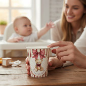 Cute Teddy Bear "We Can Bearly Wait" Baby Shower Papieren Bekers