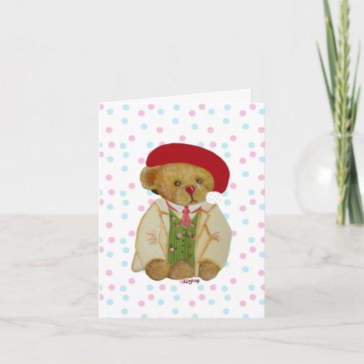 Cute Teddy Bear-Wenskaart voor kerstmis Feestdagen Kaart (Voorkant)