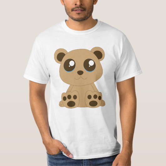 Cute Teddy Bear White T-Shirt (Voorkant)