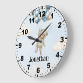 Cute Teddy Bear with Balloons Grote Klok (Hoek)