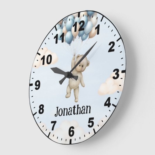 Cute Teddy Bear with Balloons Grote Klok (Hoek)