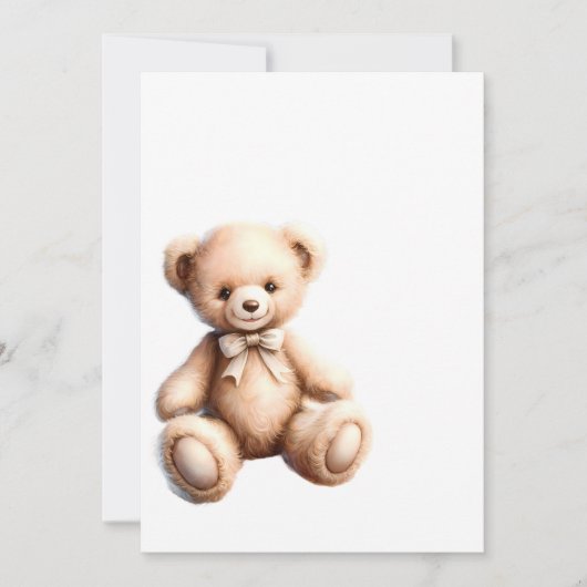 Cute Teddy Bear with Bow - Soft Plush Kaart (Voorkant)
