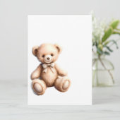 Cute Teddy Bear with Bow - Soft Plush Kaart (Staand voorkant)