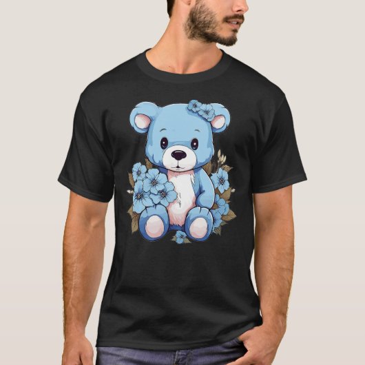 Cute Teddy Bear With Flowers I Teddy Bear T-shirt (Voorkant)