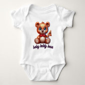 🧸Cute Teddy Bear with Pizza Romper (Voorkant)