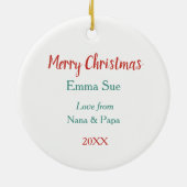 Cute Teddy Bear Wreater Kerstmis Keramisch Ornament (Achterkant)