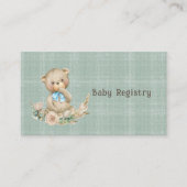 Cute Teddy Bear Wreath Baby Registry Visitekaartje (Voorkant)