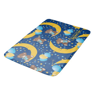 Cute Teddy Bear zit op het Mon Pattern Badmat