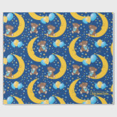 Cute Teddy Bear zit op het Mon Pattern Cadeaupapier (Vlak)